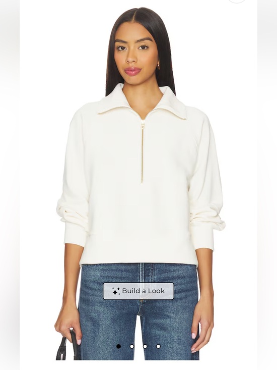 Varley Tops - Varley Vine Half Zip Ottoman Rib Knit Pullover Ivory White VAR00485 Womens Sz XL